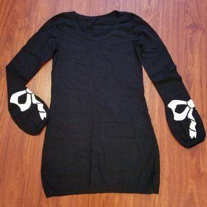 VDP Women Italian Black Long Tunic Sweater Dress Size 42